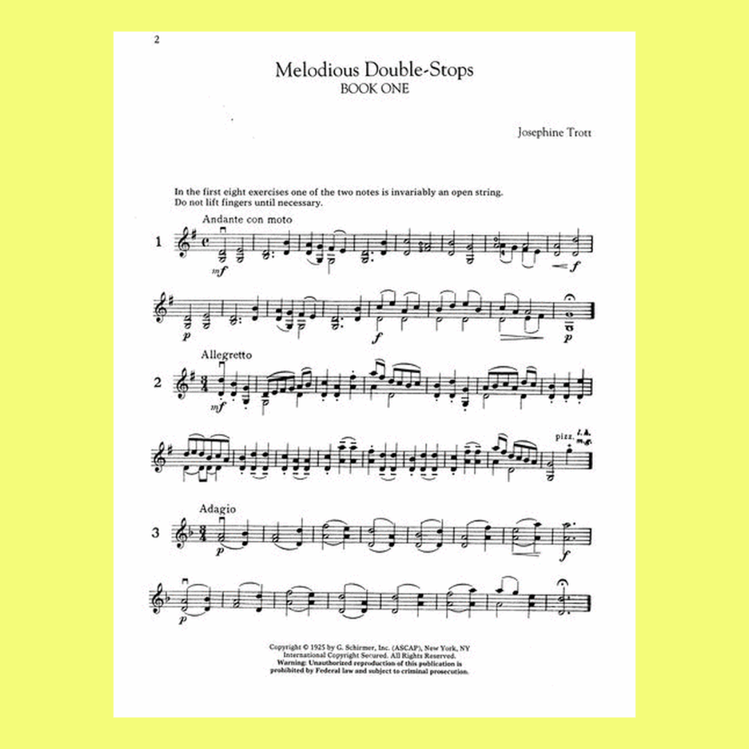 Josephine Trott - Melodious Double Stops Complete 1 & 2 Violin Book