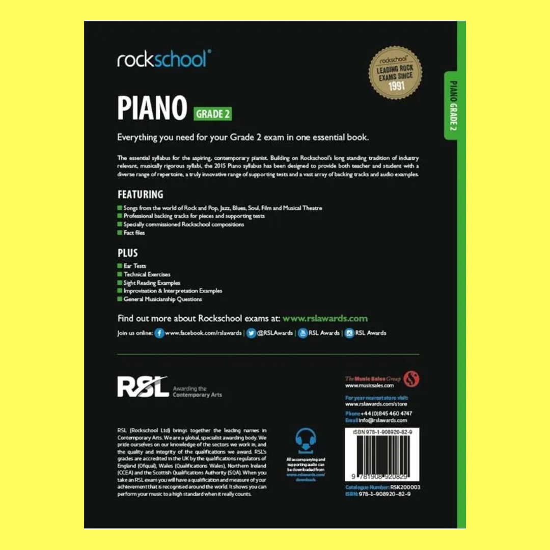 Rockschool Piano Grade 2 Book (2015-2019)