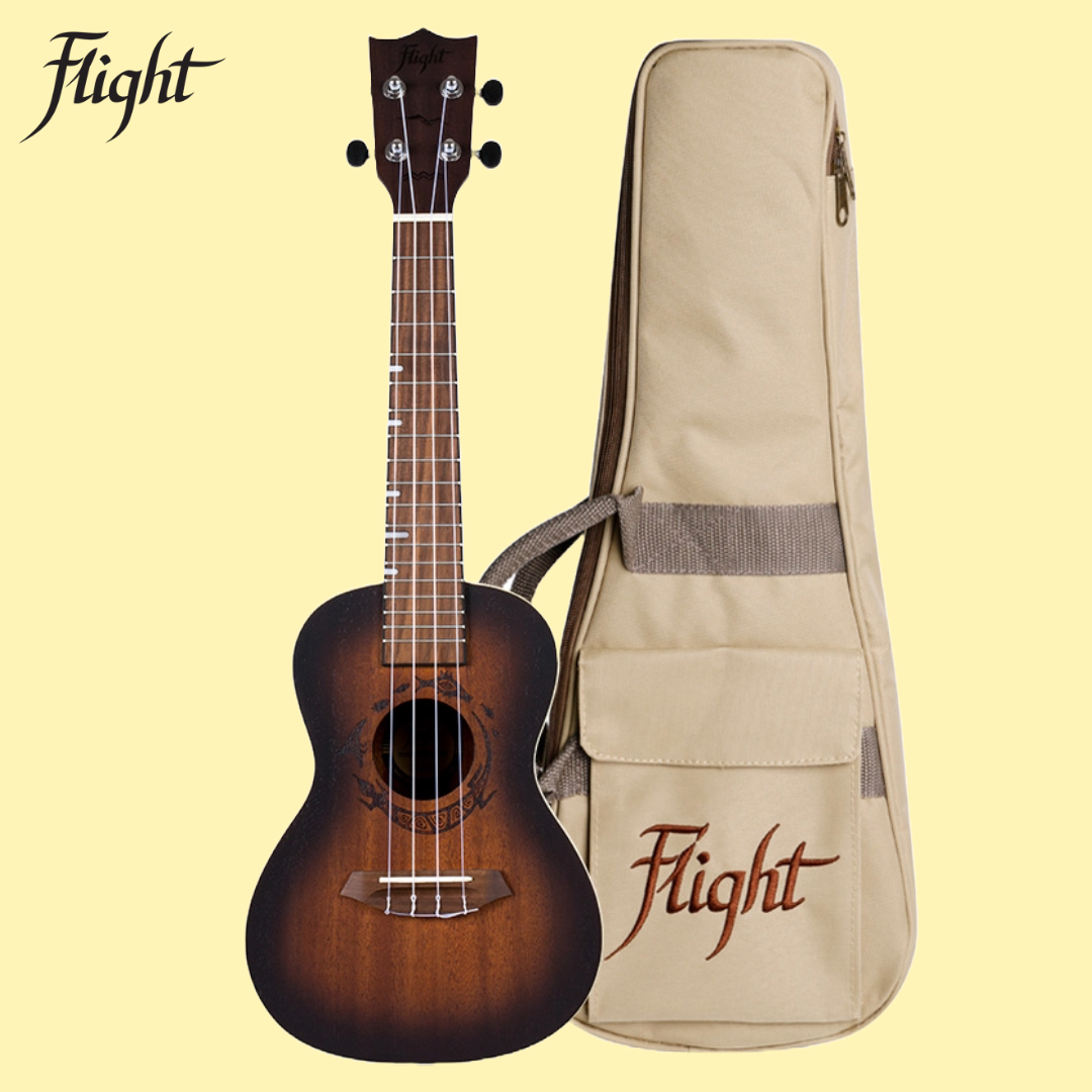 Flight DUC380 Amber Concert Ukulele with Gig Bag