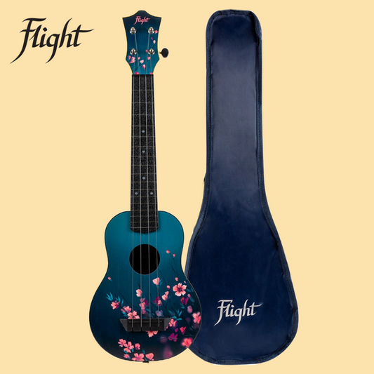 Flight TUSL-32 Sakura ABS Cherry Blossom Travel Concert Soprano Uke with Gig Bag