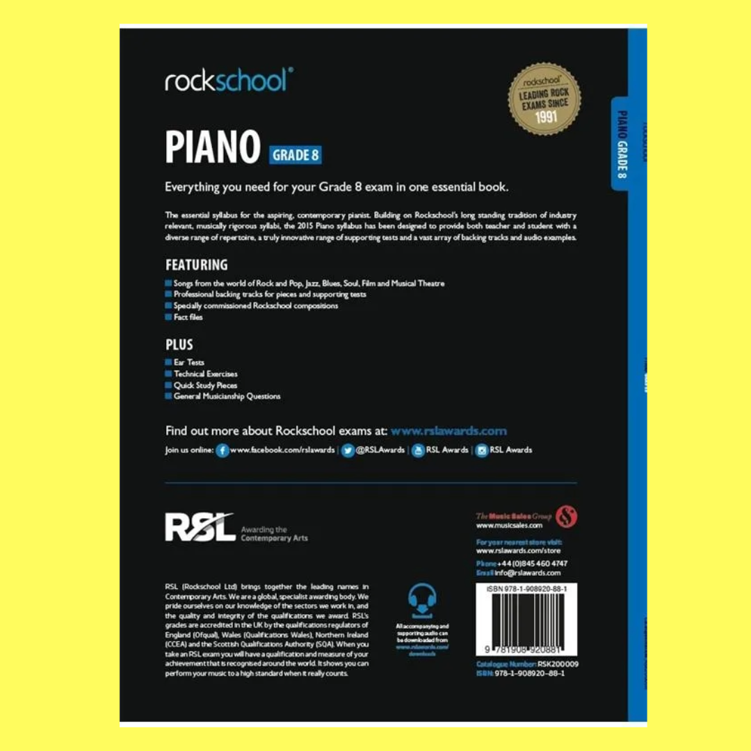 Rockschool Piano Grade 8 Book (2015-2019)