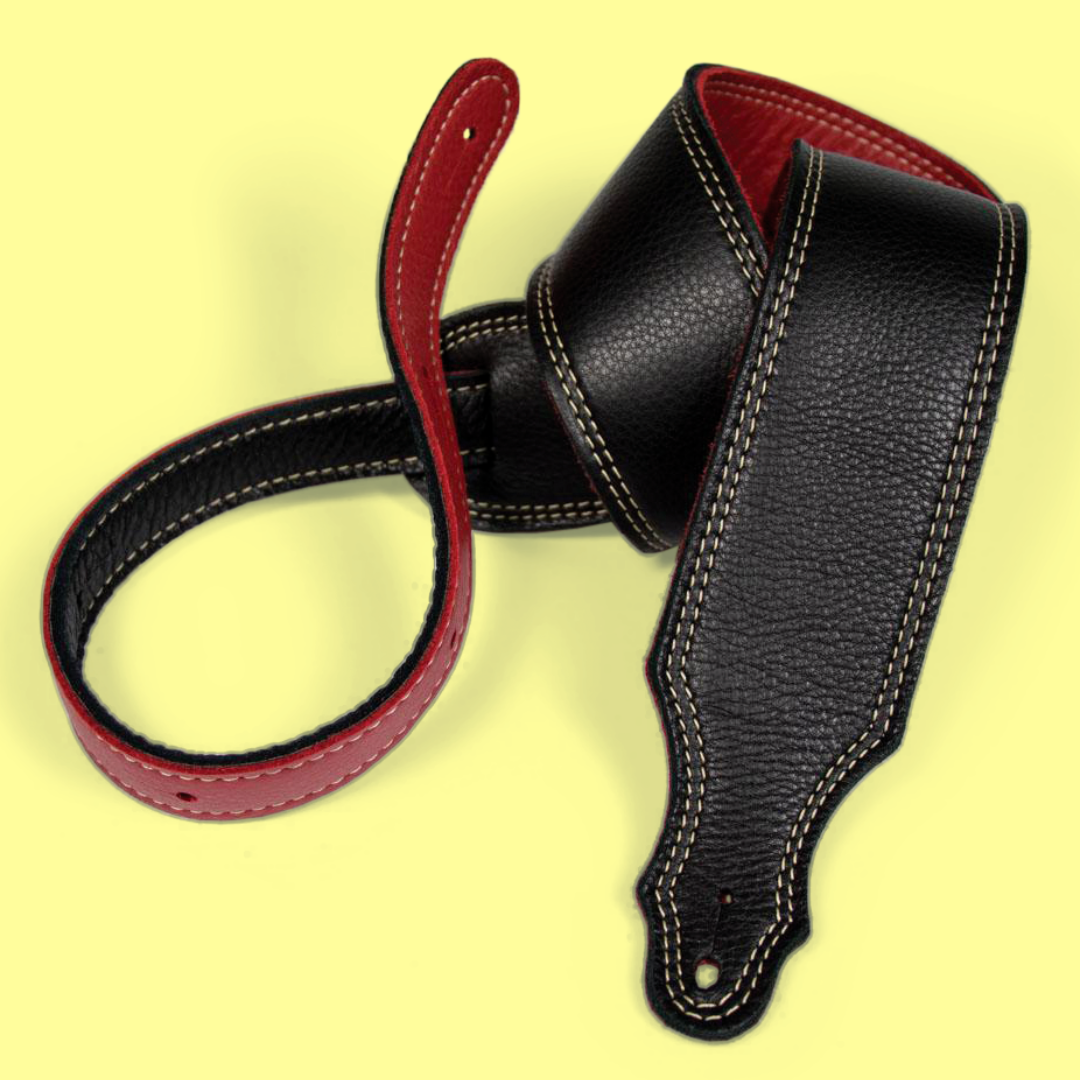 Franklin 2.5" 3-Ply Reversible Glove Leather Strap Black / Red