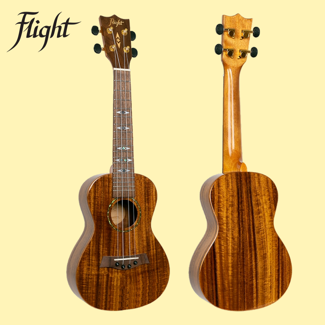 Flight DUC445 Concert Acacia Gloss Finish Ukulele with Padded Gig Bag