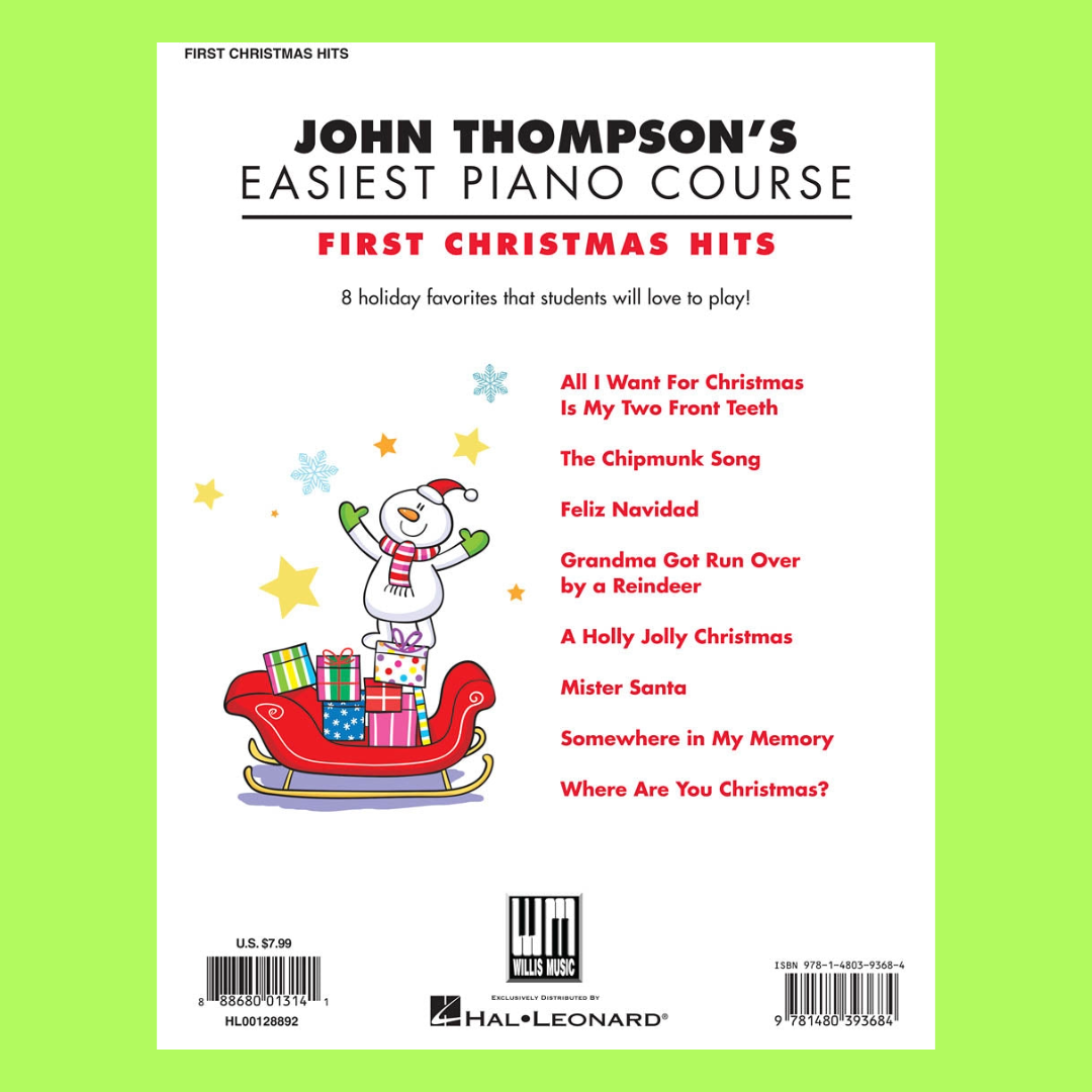 John Thompson's Easiest Piano Course - First Christmas Hits Book