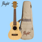 Flight DUC525 Concert Ukulele with Solid Spuce/Zebrawood and Padded Gig Bag