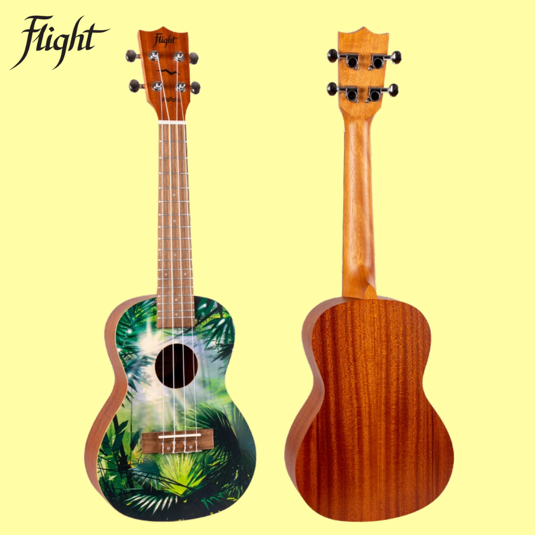 Flight AUC33 Jungle Concert Ukulele with Padded Gig Bag