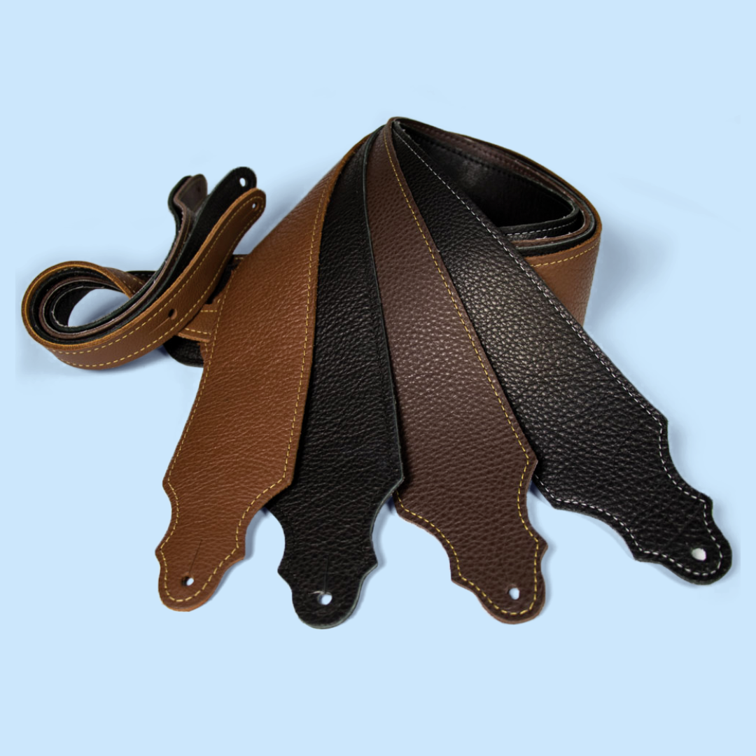 Franklin 2.5" Chocolate Purist Leather Guitar Strap with Buck Backing