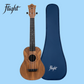 Flight Walnut Travel Concert Ukulele with Salamander Rosette & Gig Bag