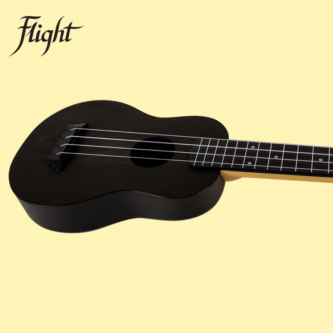 Flight TUSL35 Black Travel Concert Scale Soprano Ukulele with Gig Bag