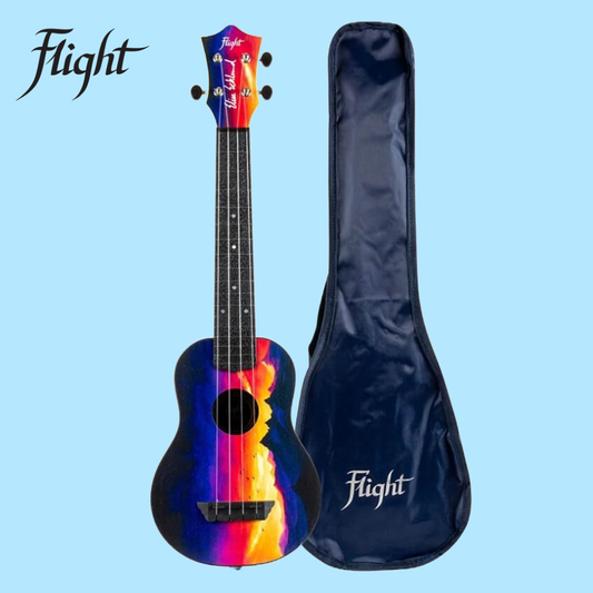 Flight TUSL-EE Sunset Ecklund Travel Soprano Longneck Ukulele with Travel Bag