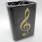 GOLD TREBLE CLEF SQUARE PLASTIC PEN HOLDER