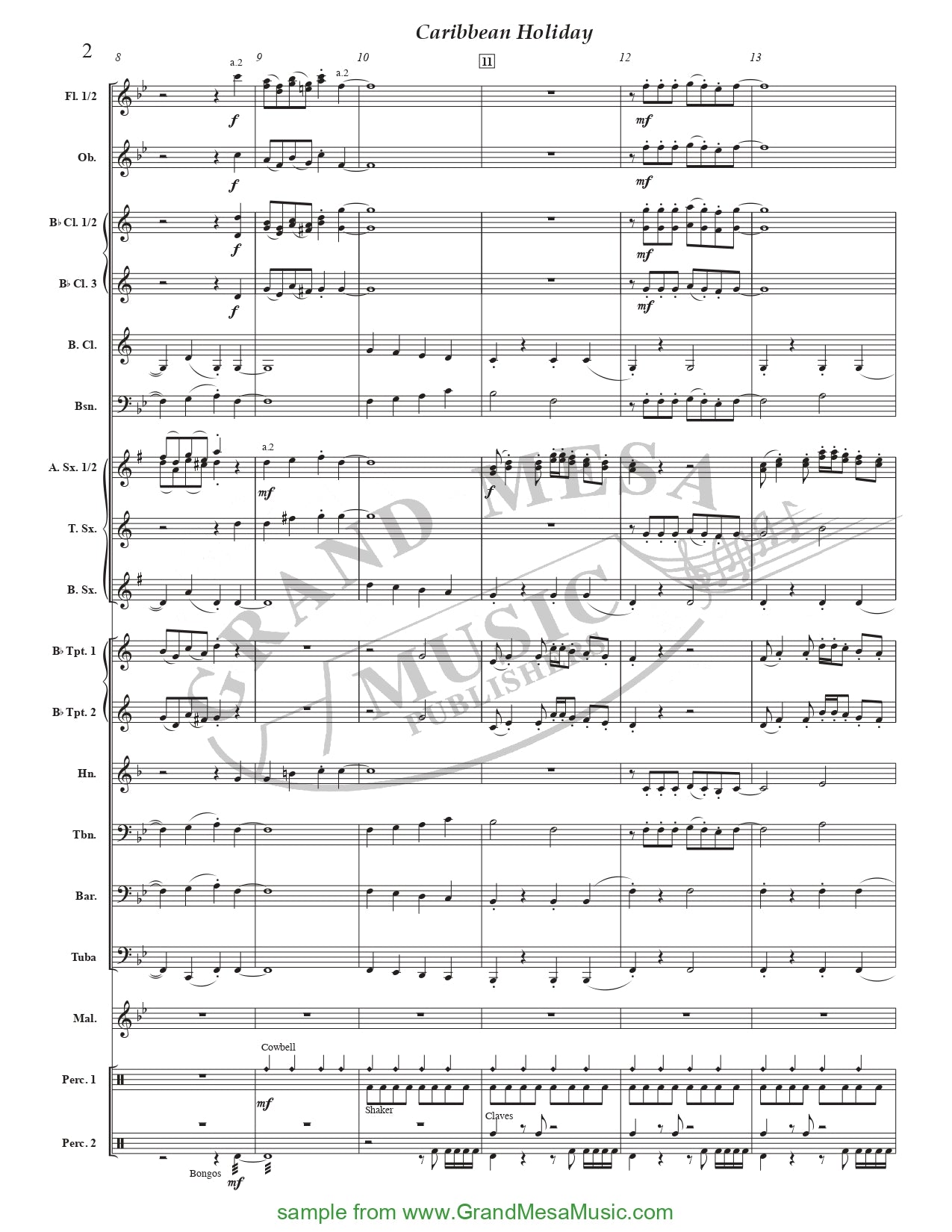 Caribbean Holiday - Concert Band Level 2 Score/Parts