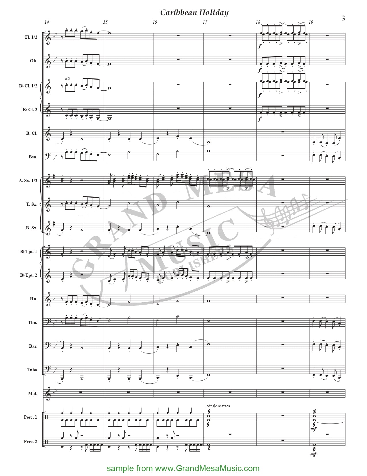 Caribbean Holiday - Concert Band Level 2 Score/Parts