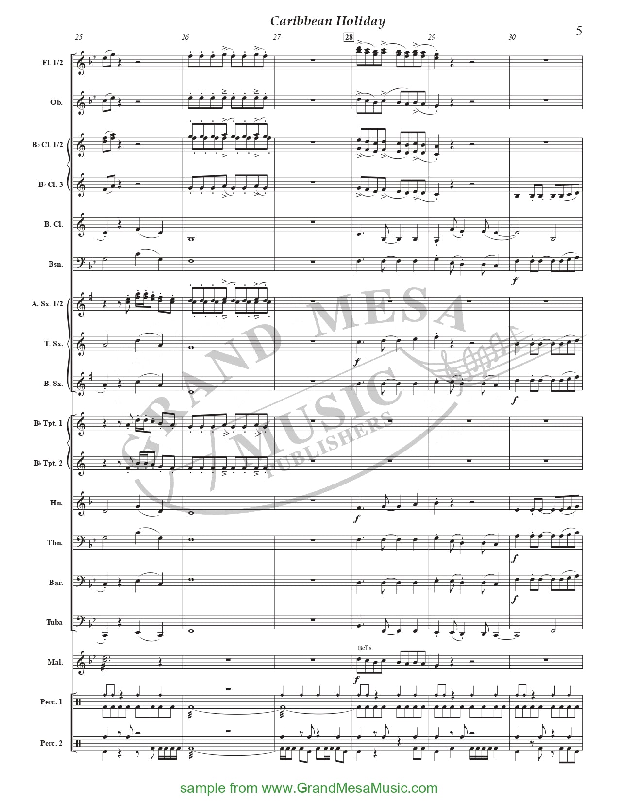 Caribbean Holiday - Concert Band Level 2 Score/Parts