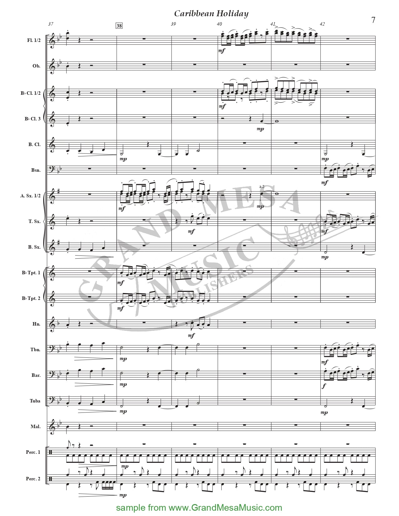 Caribbean Holiday - Concert Band Level 2 Score/Parts