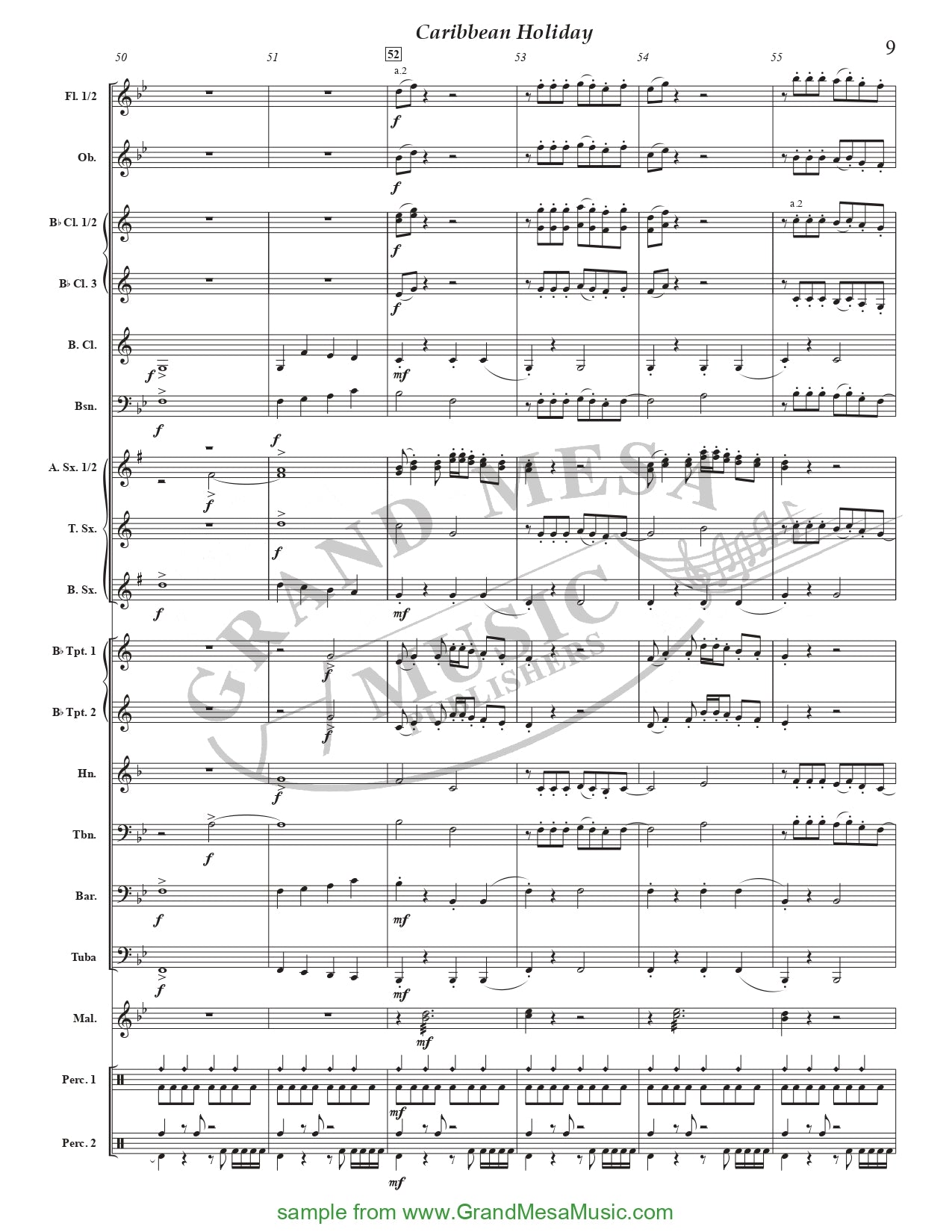 Caribbean Holiday - Concert Band Level 2 Score/Parts