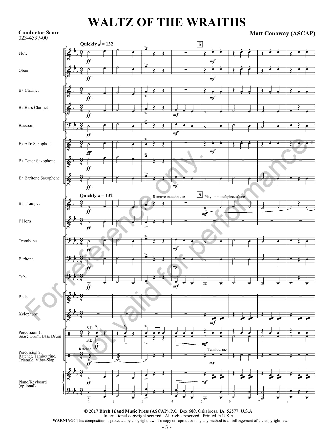 Waltz Of The Wraiths Concert Band Level .05 Score/Parts