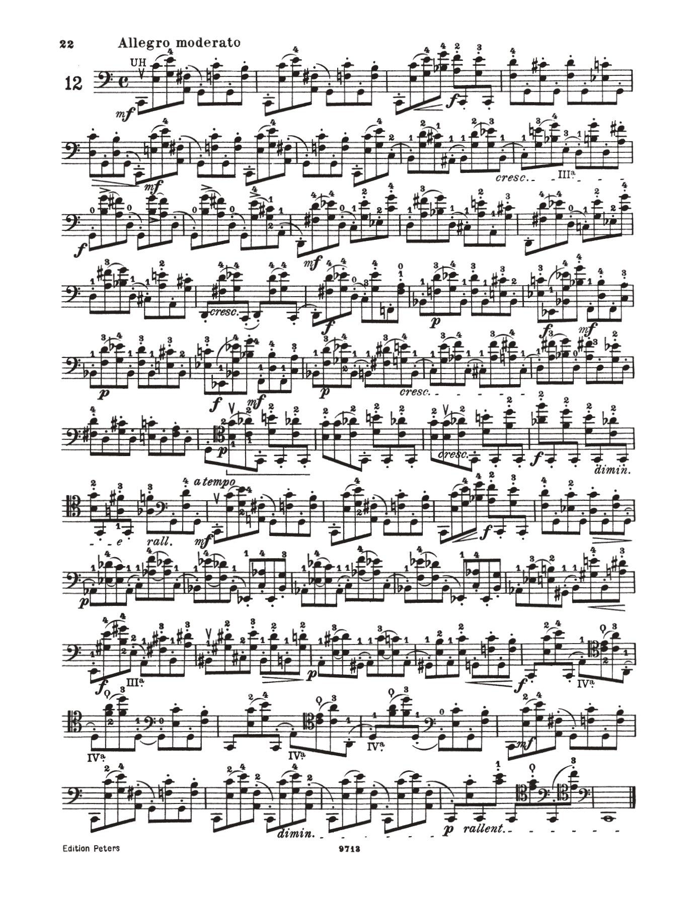 Franchomme - 12 Caprices Op 7 For Cello Book