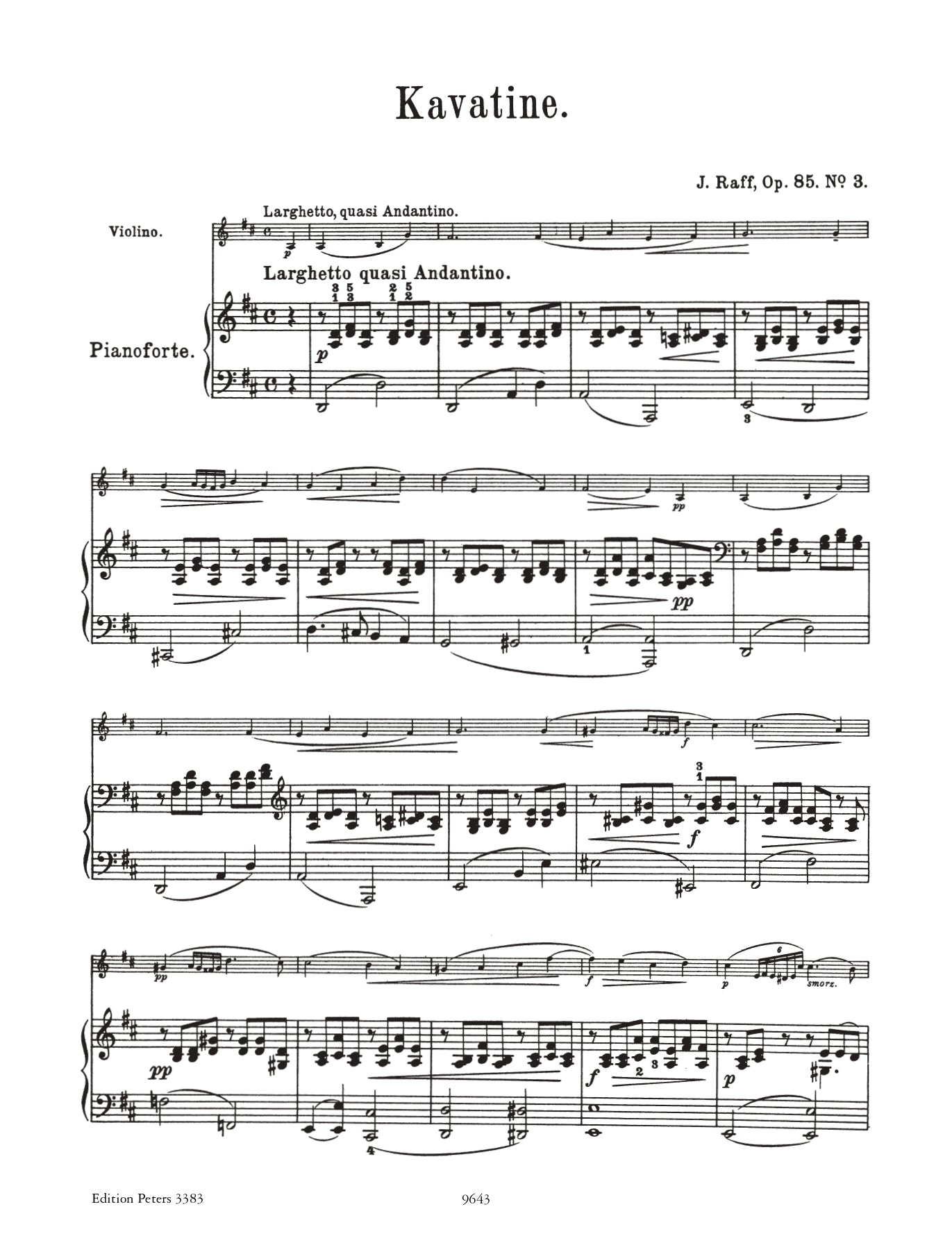 3 Romantic Pieces For Violin and Piano Book