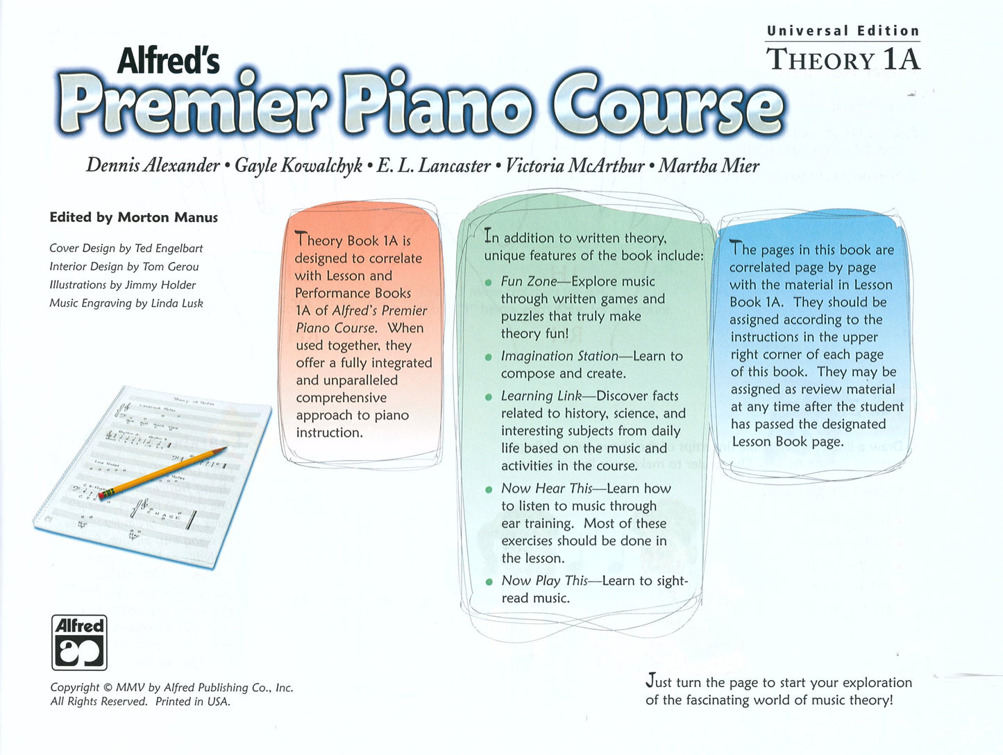 Alfred's Premier Piano Course Theory Level 1A Book (Universal Edition)