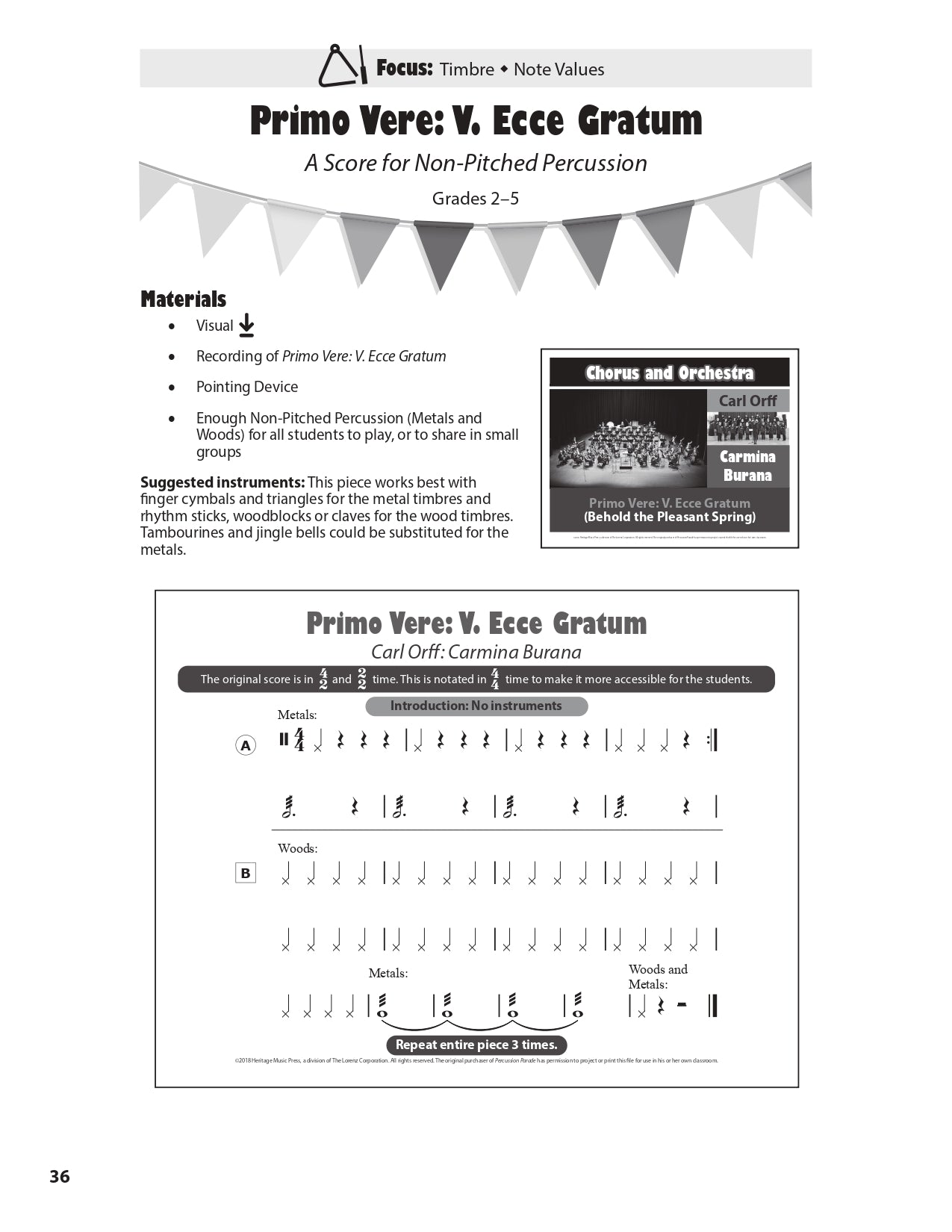 Percussion Parade - Gr K-5 Teacher Edition with Reproducible Pages Book/Olm