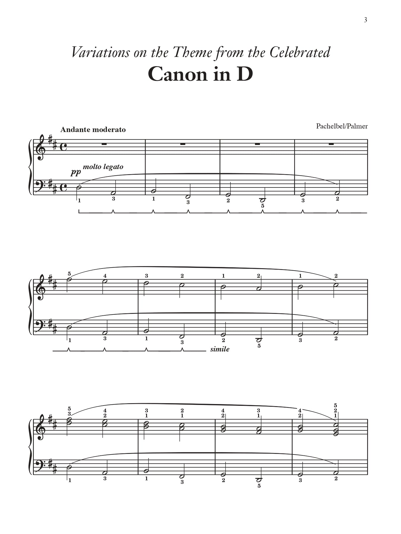 Johann Pachelbel - Canon D For Piano Sheet Music (Intermediate)