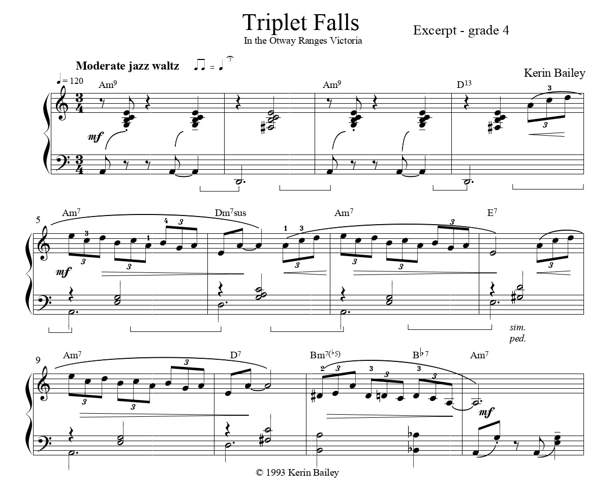 Kerin Bailey - Triplet Falls Solo Sheet Music