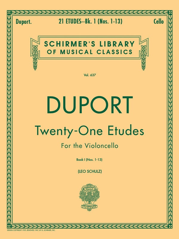 Duport - 21 Etudes For Cello Book 1