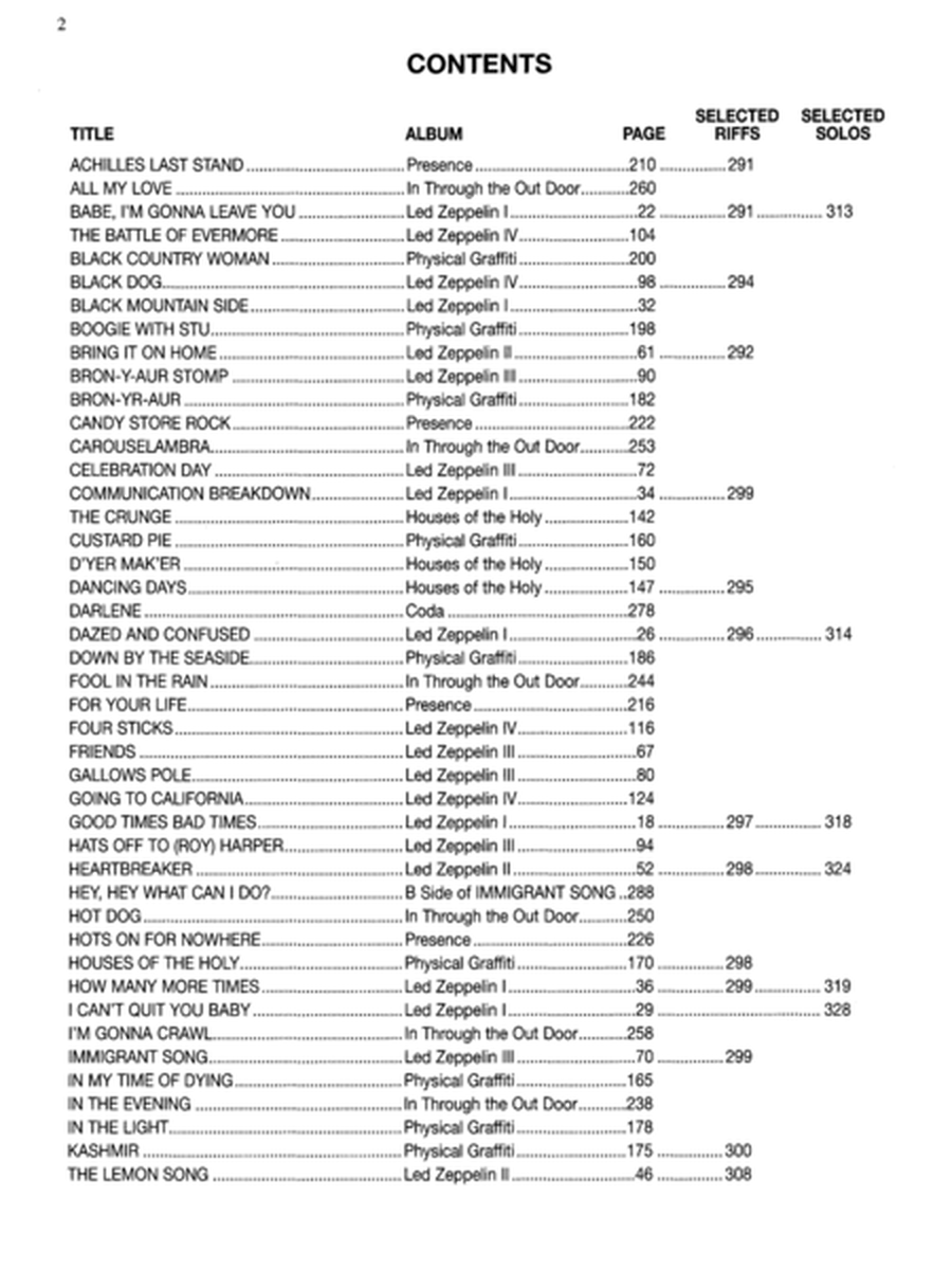 Led Zeppelin - Complete Songbook Fake Book for Guitar and Piano