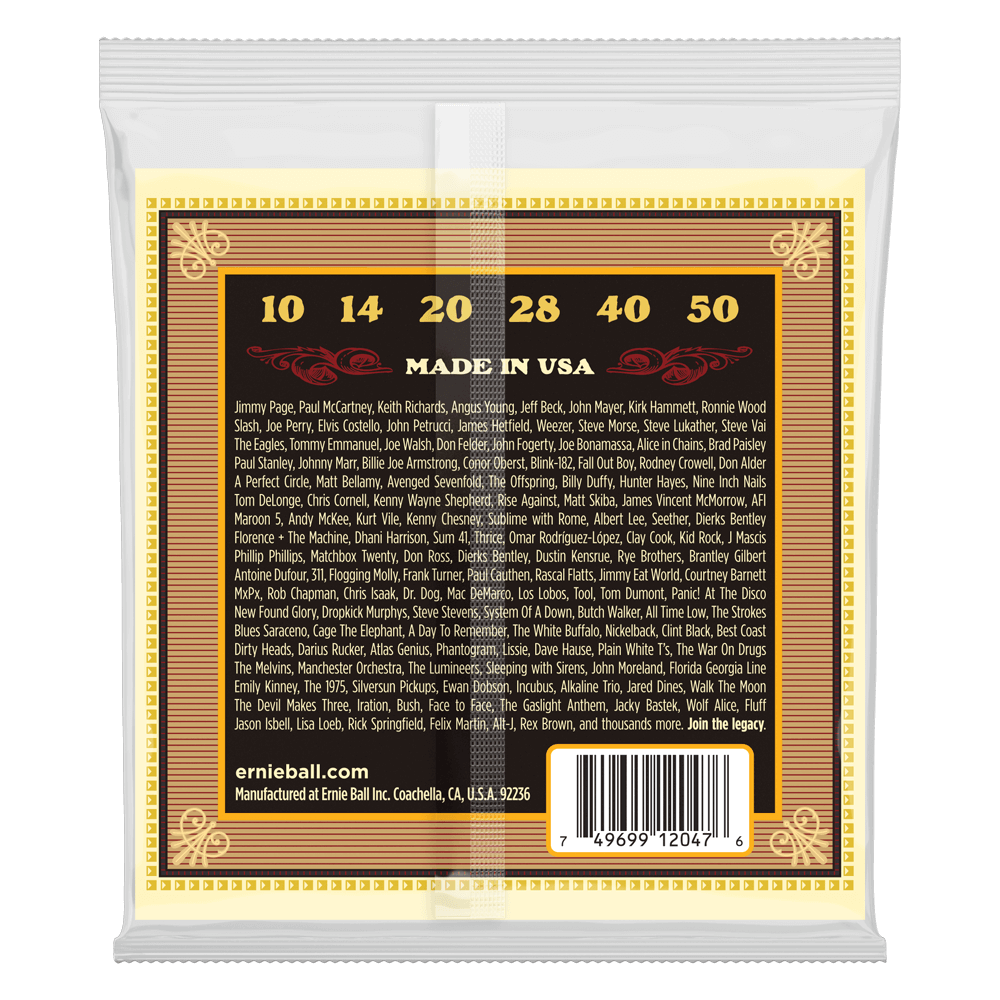 Ernie Ball Earthwood Silk and Steel Extra Soft 80/20 Bronze Acoustic Guitar Strings Set- 10-50 / 3-Pack