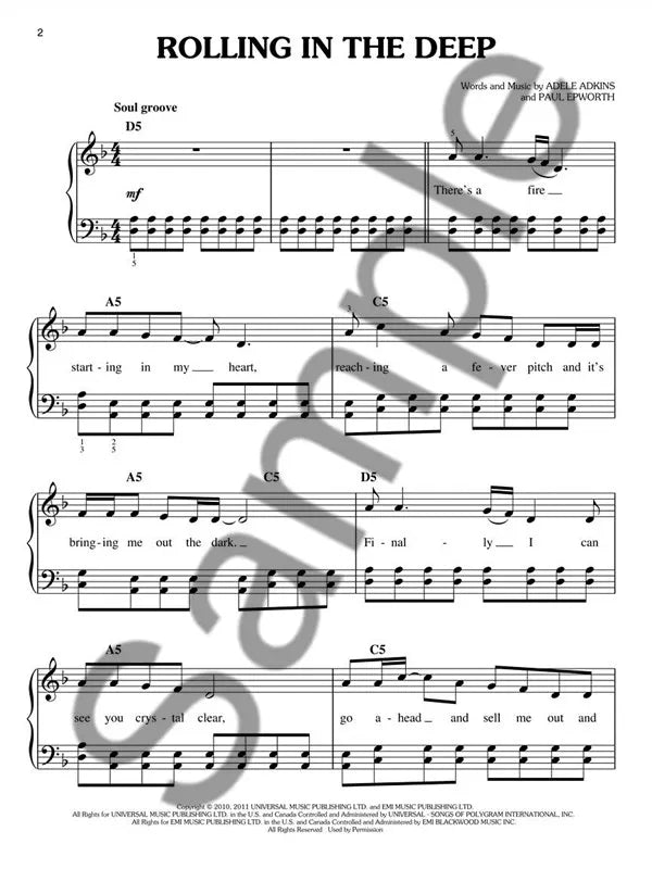 Adele - 21 Easy Piano Book