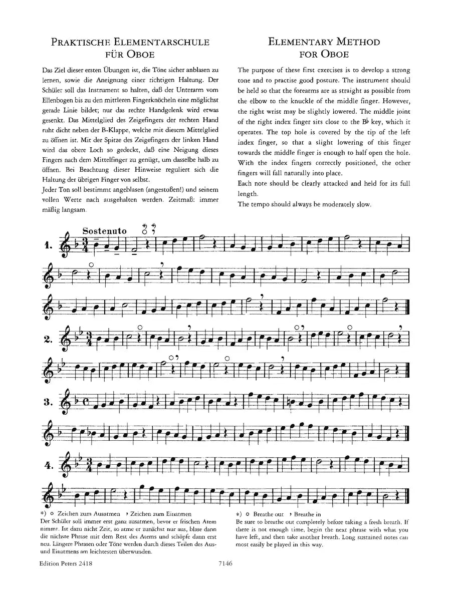 Gustav Hinke - Elementary Method For Oboe Book