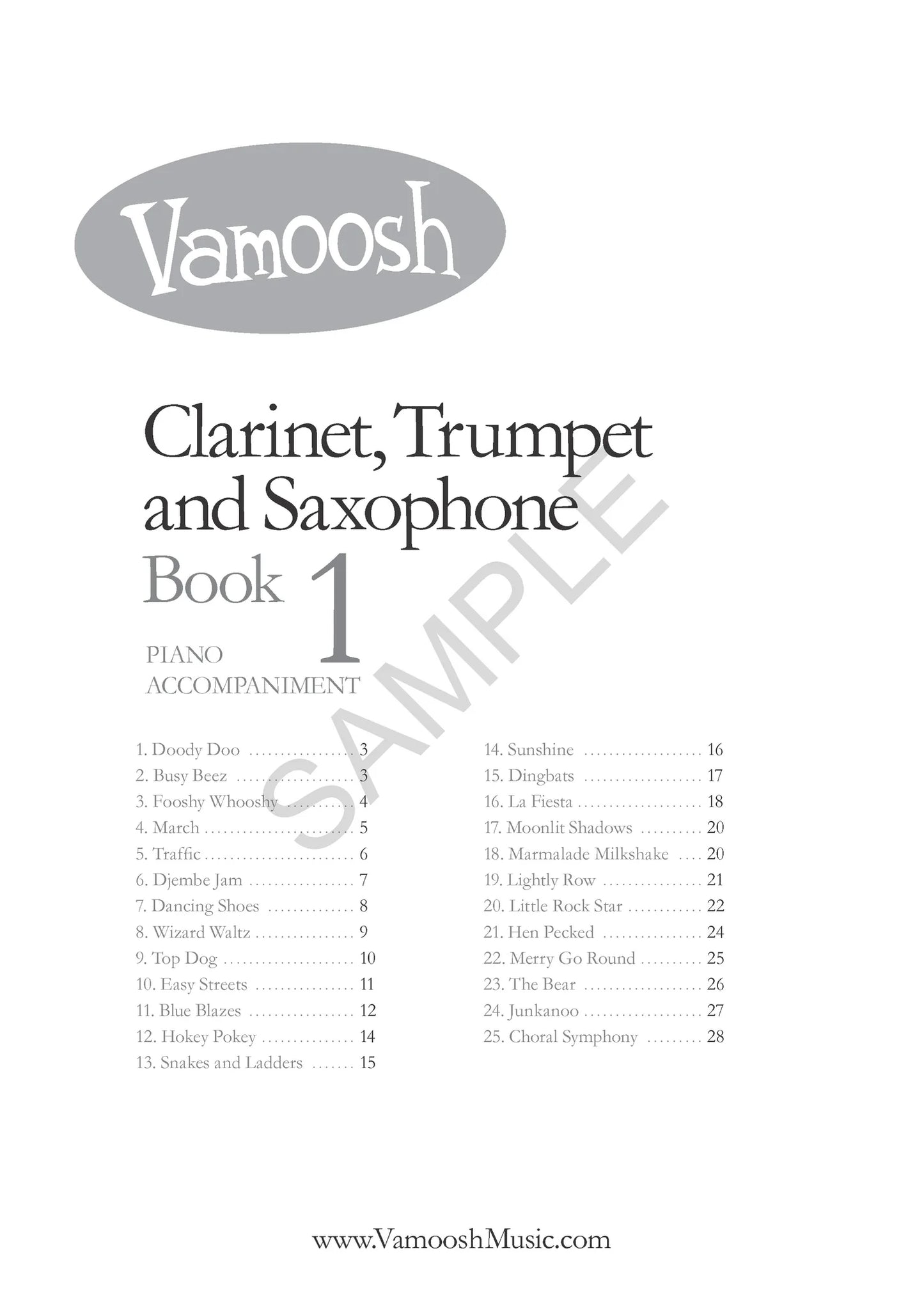 Thomas Gregory - Vamoosh Clarinet, Trumpet & Sax Piano Accompaniment Book 1