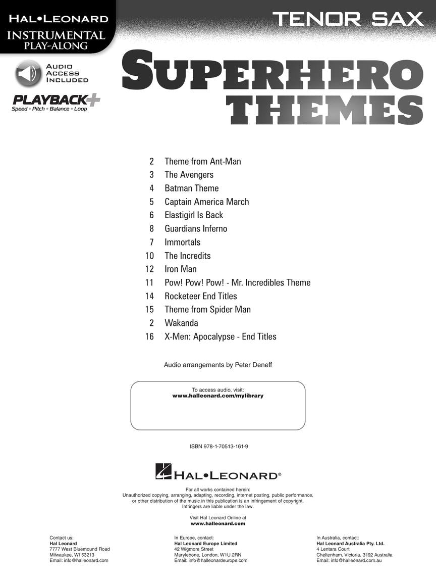 Superhero Themes Instrumental - Play Along Tenor Saxophone Book/Ola