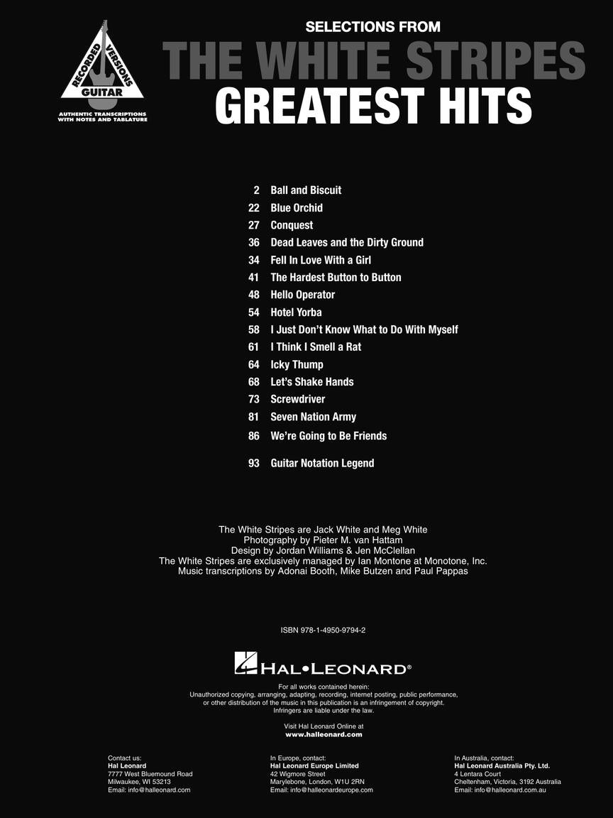 The White Stripes - Greatest Hits Guitar Tab Book