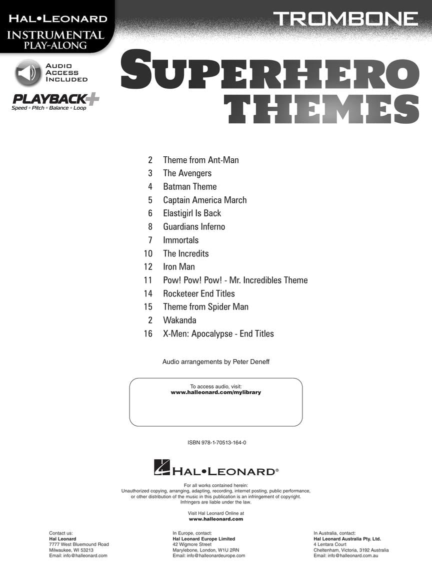 Superhero Themes Instrumental - Play Along Trombone Book/Ola