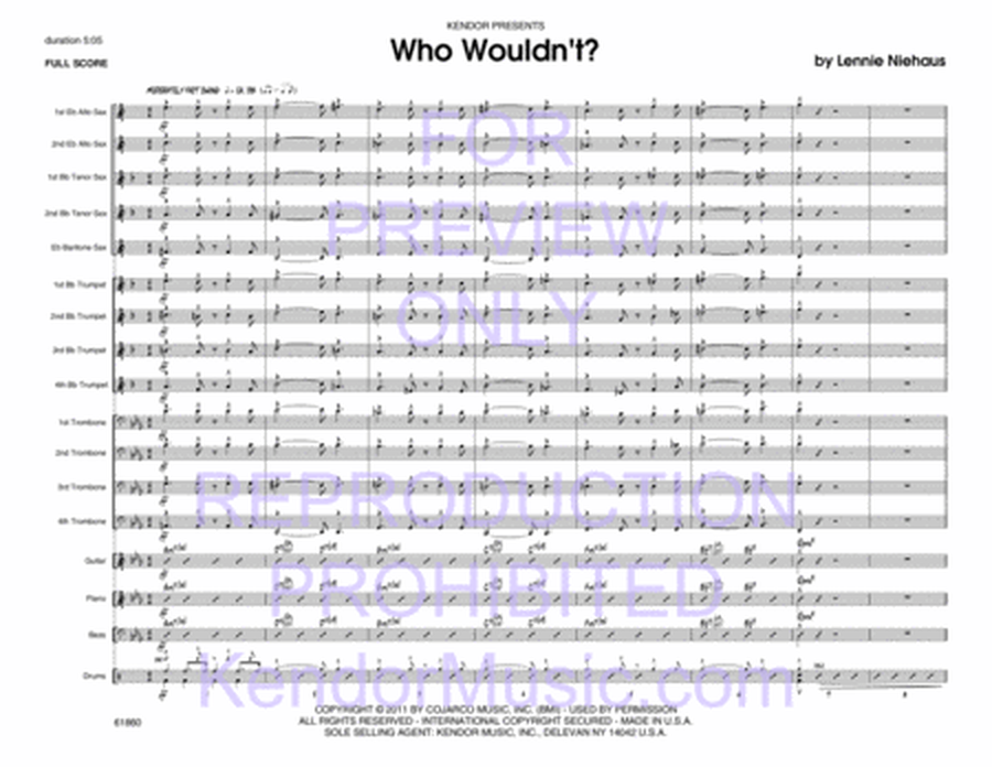 Who Wouldnt - Jazz Ensemble Level 3-4 Score/Parts