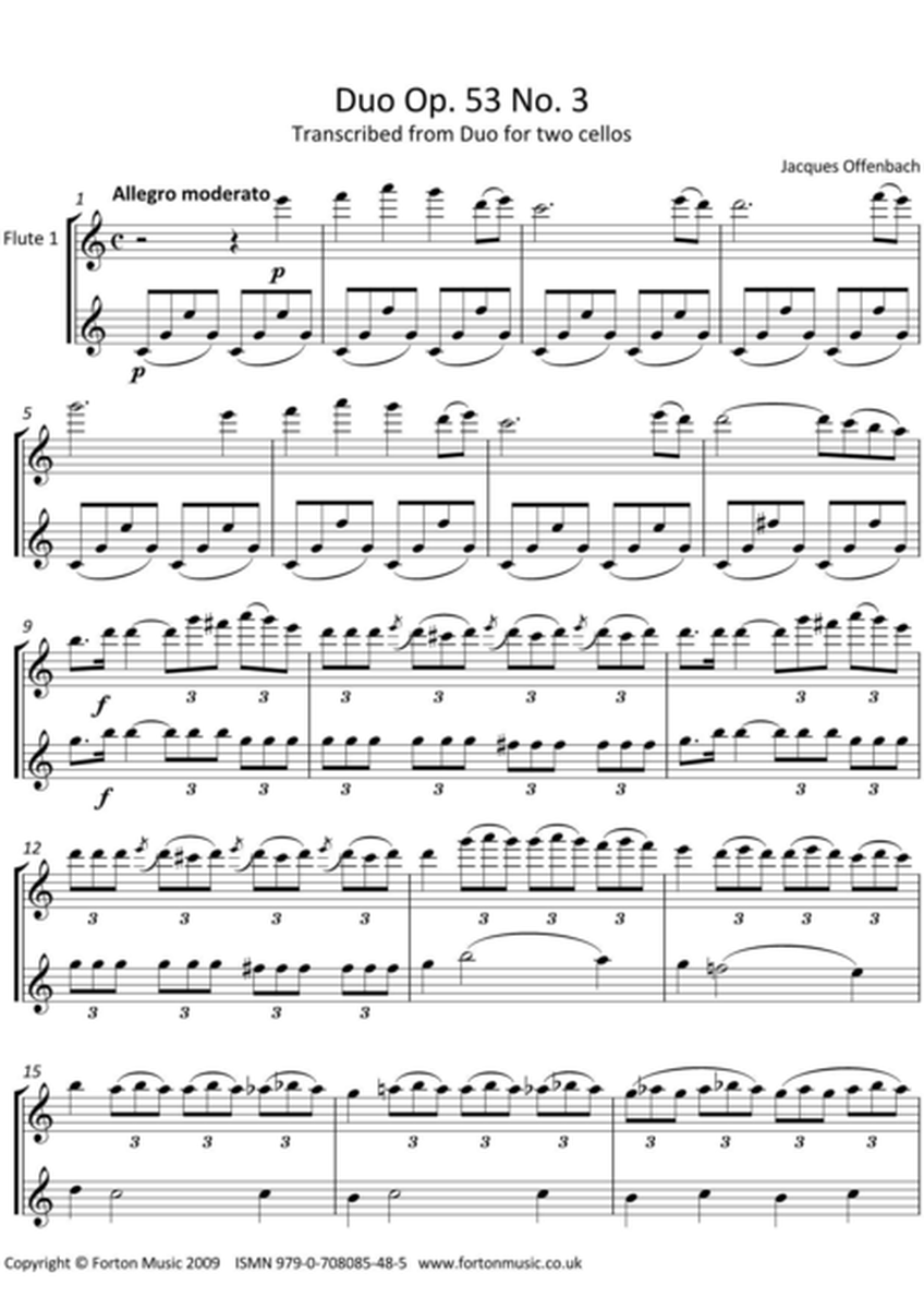 Jacques Offenbach Flute Duet - Duos Op 53 No 3 Book