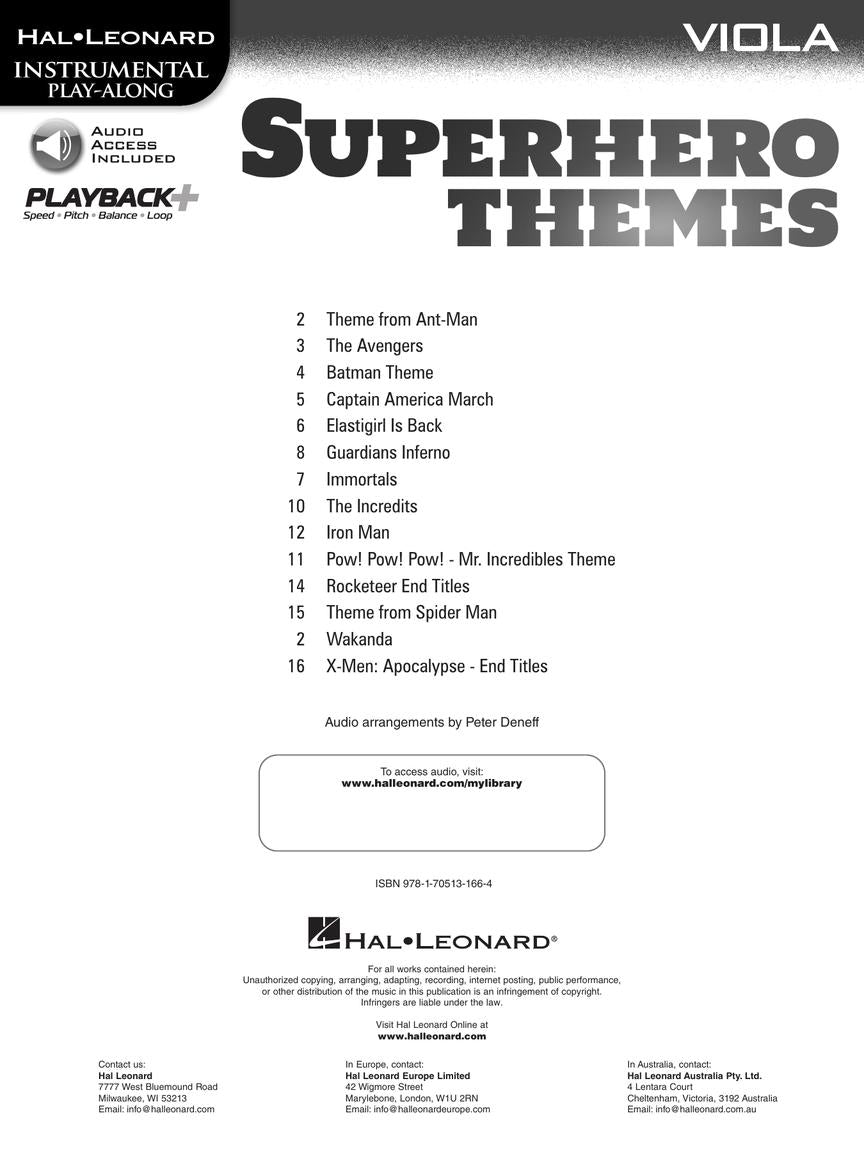 Superhero Themes Instrumental - Play Along Viola Book/Ola