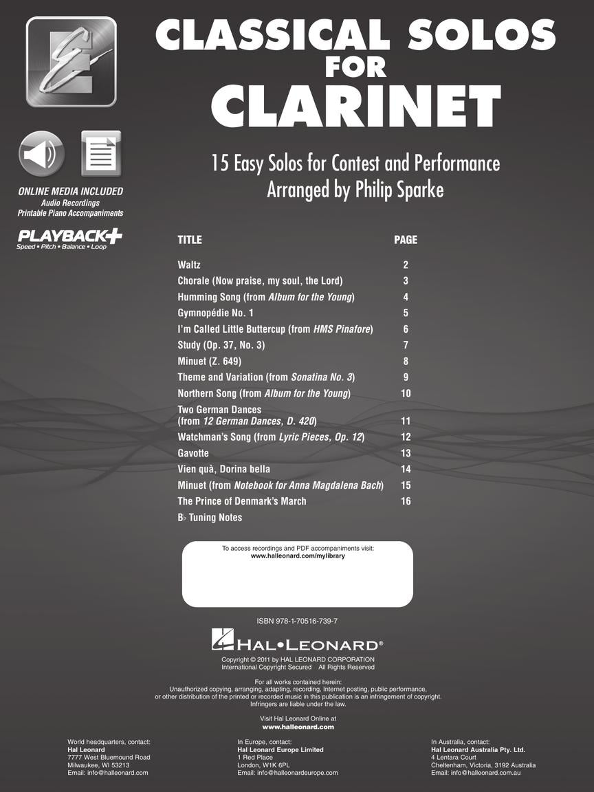 Classical Solos For Clarinet Book/Olm