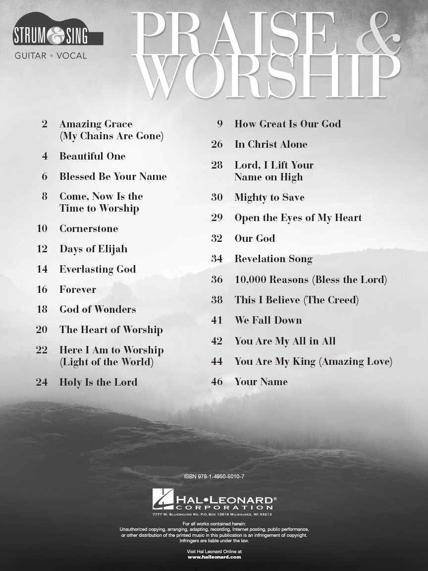 Praise & Worship Strum & Sing Guitar Book