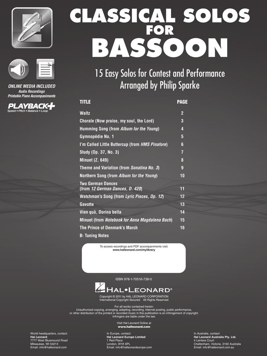 Classical Solos For Bassoon Book/Olm