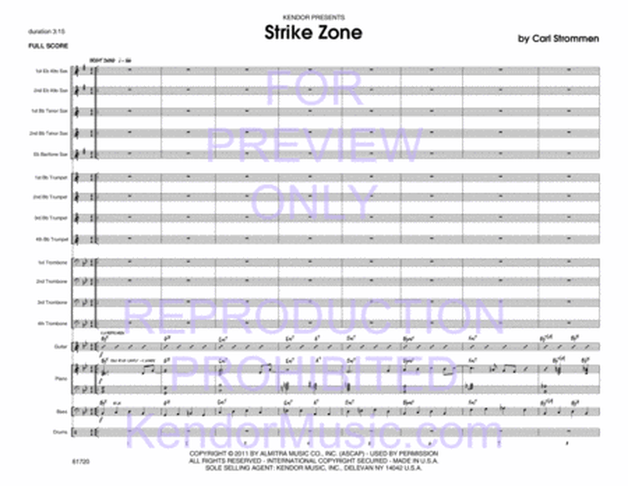 Strike Zone - Jazz Ensemble Level 3 Score/Parts