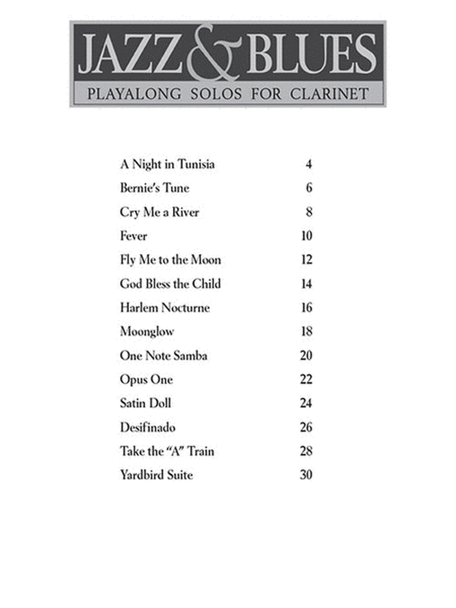 Jazz And Blues Play Along Solos Clarinet Book/Ola