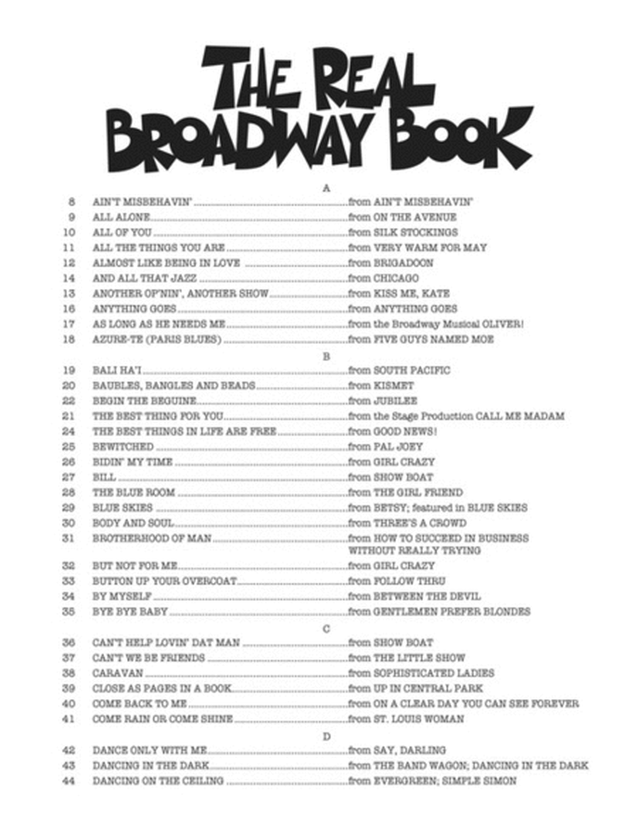 The Real Broadway Book C Instruments (Spiral Bound)