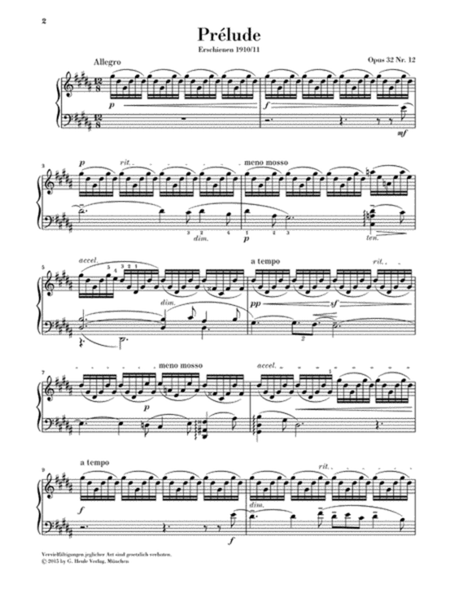 Rachmaninoff - Prelude G Sharp Minor Op 32 No 12 Piano Sheet Music