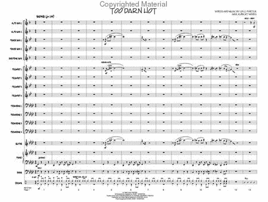 Too Darn Hot - Jazz Band Level 3 Score/Parts