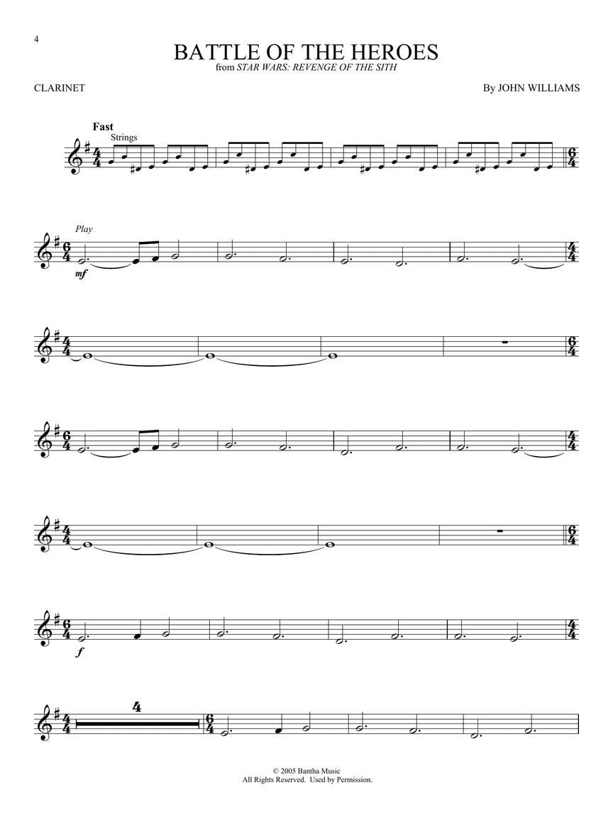 Star Wars Instrumental Play Along Clarinet Book/Ola