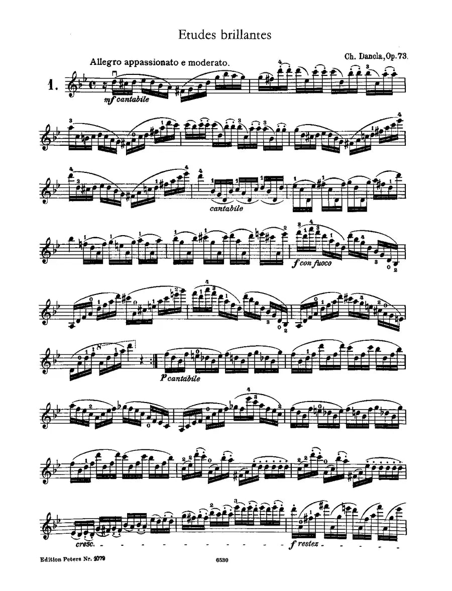 Charles Dancla - 20 Etudes Brillantes Op 73 Violin Book