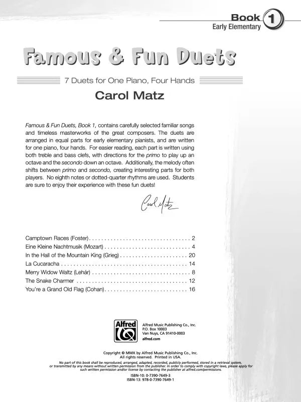 Famous & Fun Duets - Piano Book 1